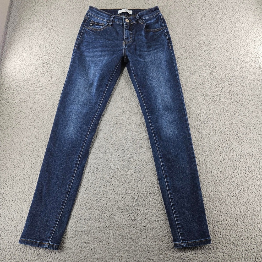 KanCan Jeans Womens 7‎ Blue Mid Rise Skinny Stretch Denim Dark Wash